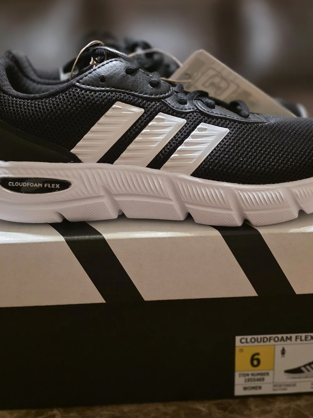 Adidas Black and White Women’s Cloudfoam Athletic Sneakers
